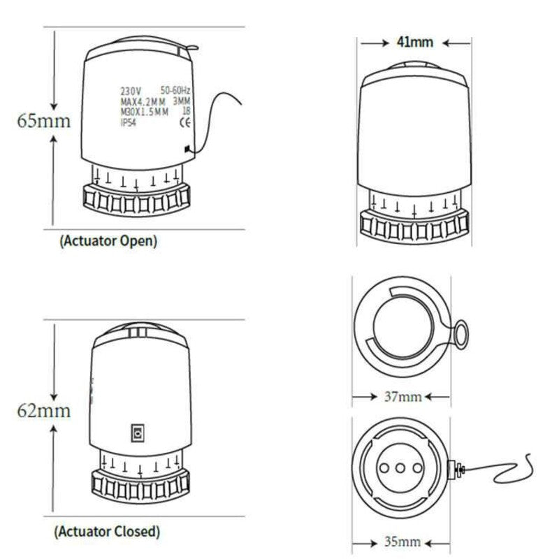Actuator HYSEN H30 / electrovalva 230V NC M30 x 1.5 Actuator HYSEN H30 / electrovalva 230V NC M30 x 1.5